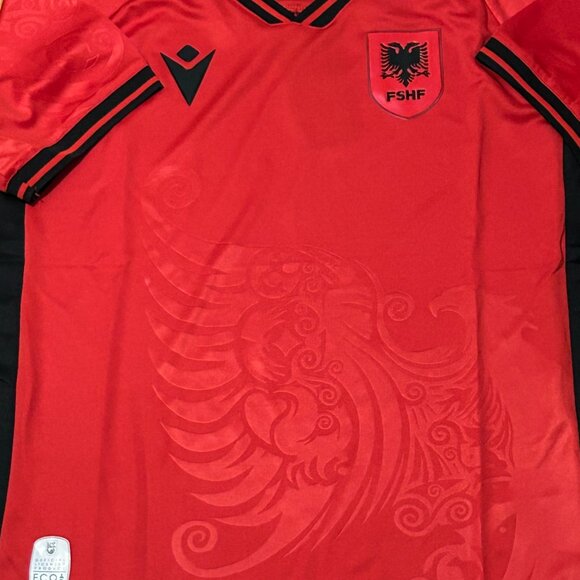 ALBANIA National Team Blue JERSEY Sz Men's M,L,XL or 2XL NWT by Macron - Picture 3 of 7